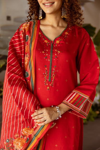 Kabool Scarlet Work Suit Set