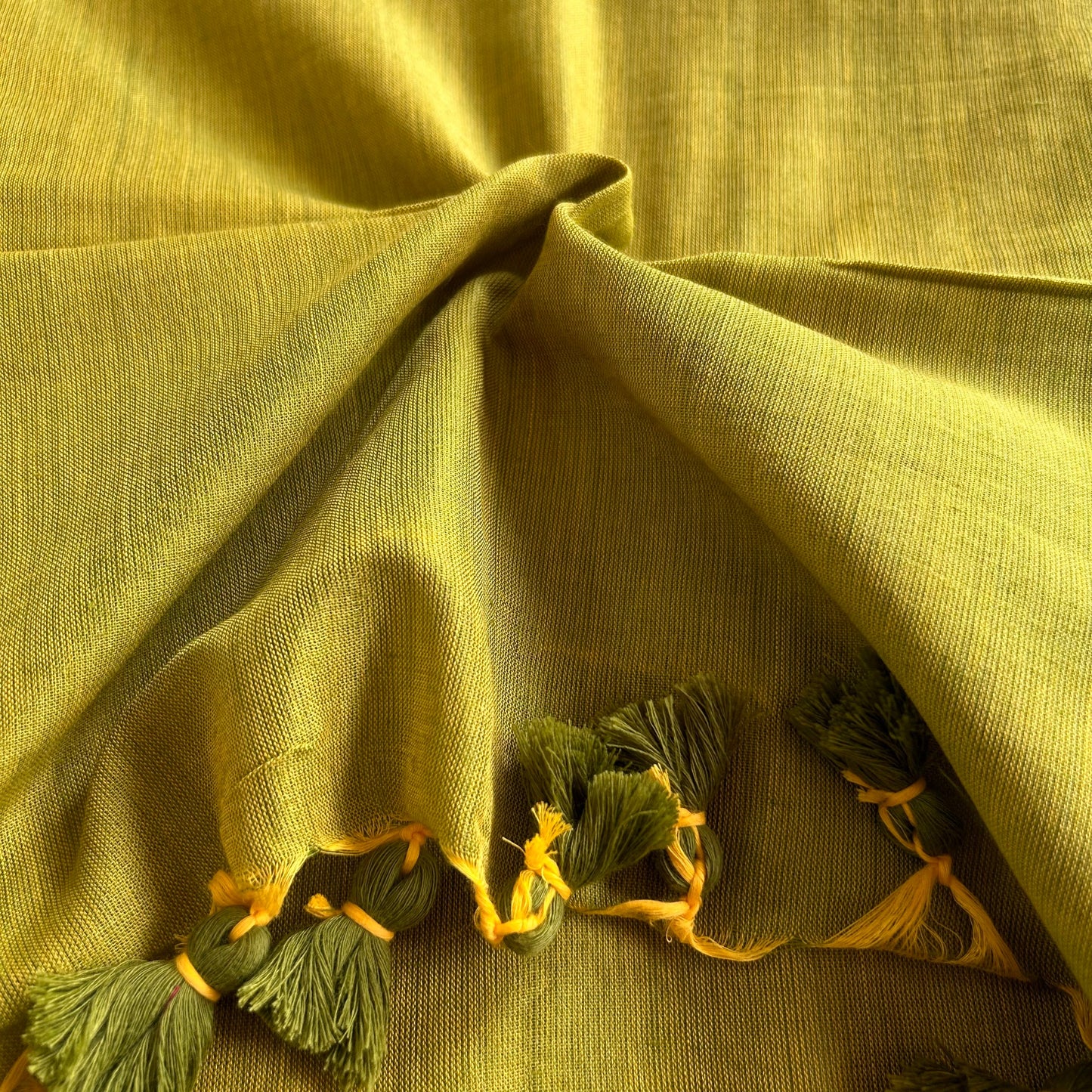 Dhiyona SS Sutisancha Lime Handloom Cotton Saree With Blouse
