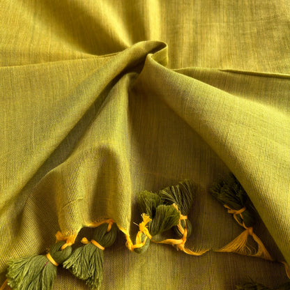 Dhiyona SS Sutisancha Lime Handloom Cotton Saree With Blouse