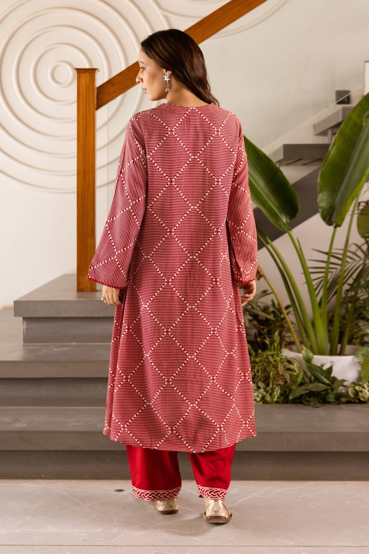 Kabool Cardinal Printed Kurta Pant set
