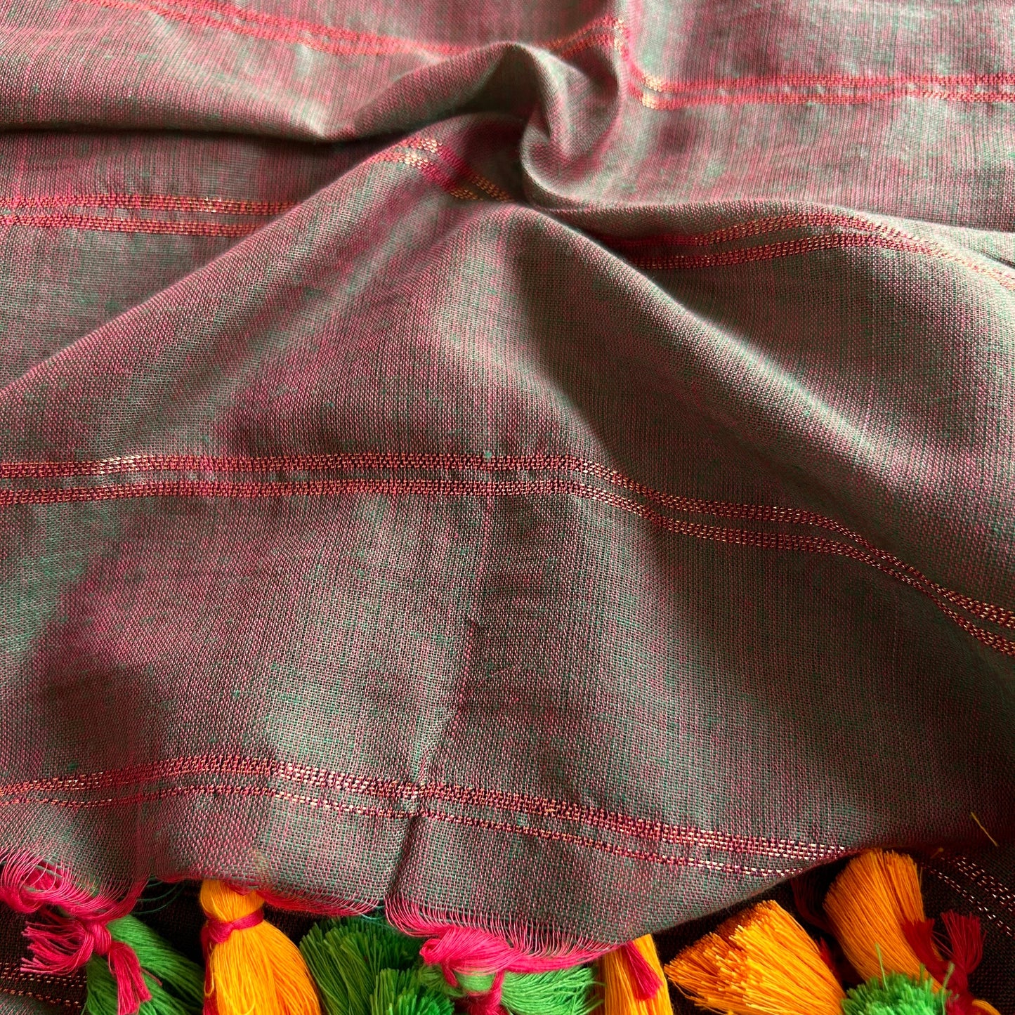 Dhiyona SS Sutisancha Dualtone Brown Zari Stripe Saree