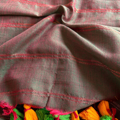 Dhiyona SS Sutisancha Dualtone Brown Zari Stripe Saree