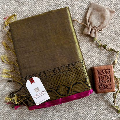 Dhiyona SS Sutisancha Mehndi Handloom Tissue Saree