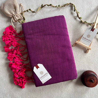 Dhiyona SS Sutisancha Purple & Pink Border Handloom Saree