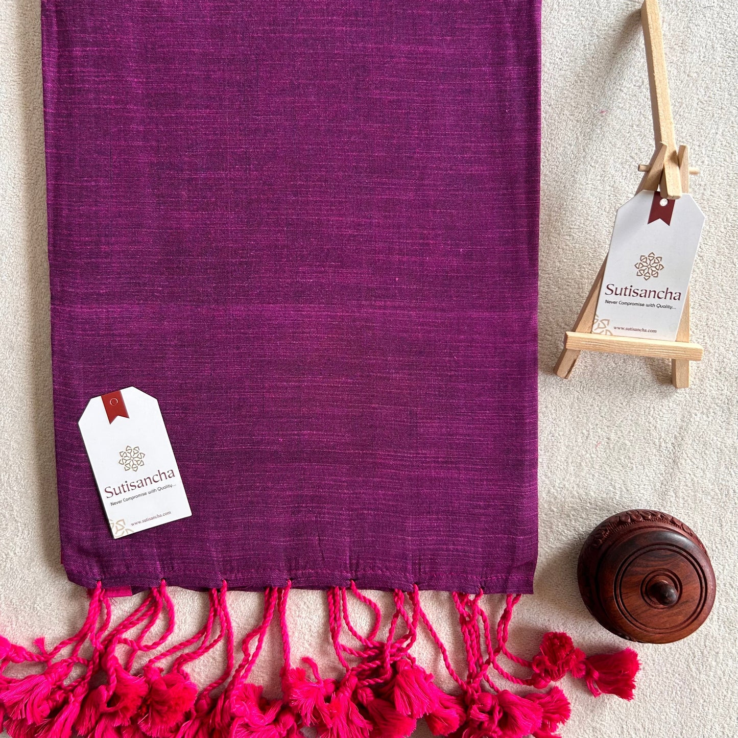 Dhiyona SS Sutisancha Purple & Pink Border Handloom Saree