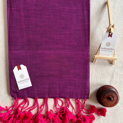 Dhiyona SS Sutisancha Purple & Pink Border Handloom Saree
