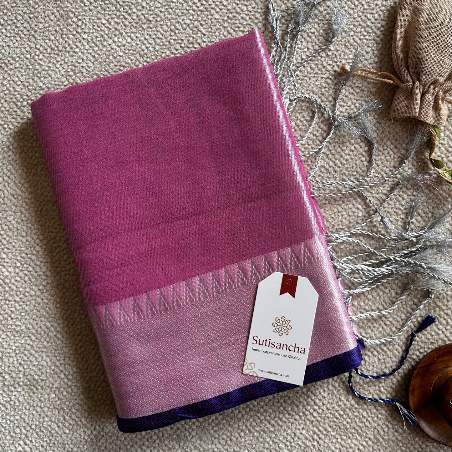 Dhiyona SS Sutisancha Babypink Handloom Tissue Saree