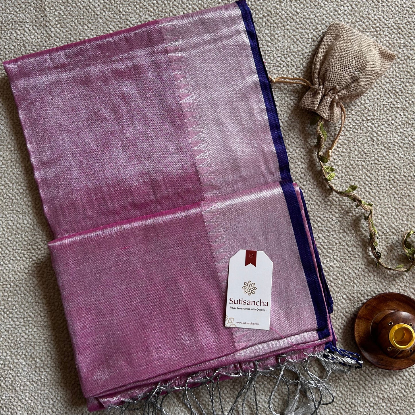 Dhiyona SS Sutisancha Babypink Handloom Tissue Saree