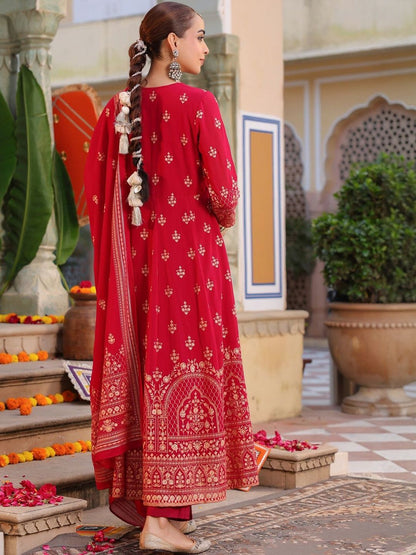 Dhiyona RR Women's Ethnic Motifs Printed Regular Kurta with Trousers & With Dupatta