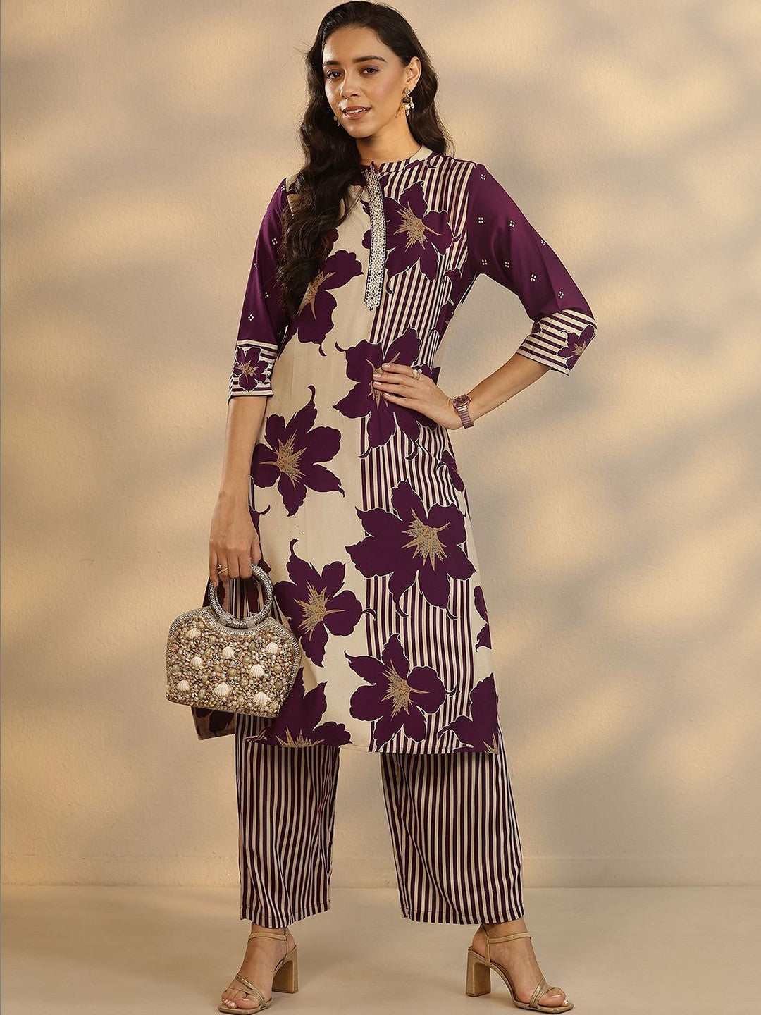 Women Floral Printed Regular Kurta with Palazzos