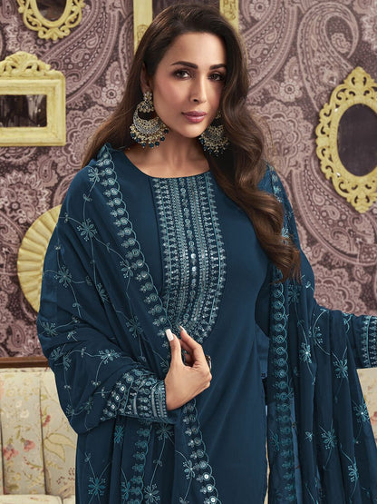 Dhiyona IN Ethnic Motifs Yoke Design Kurta Palazzo & Dupatta