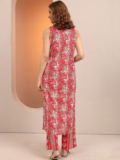 Women Ethnic Motifs Printed Regular Thread Work Kurta with Trousers