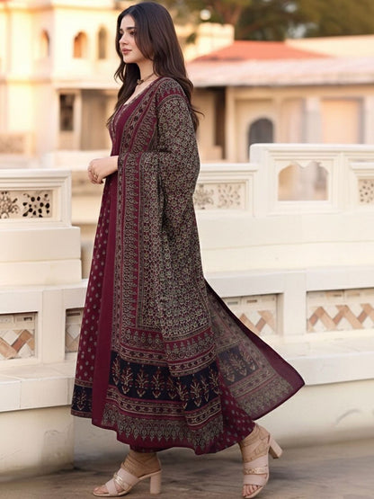 Dhiyona KL Women Ethnic Motifs Printed Regular Kurta with Palazzos & With Dupatta