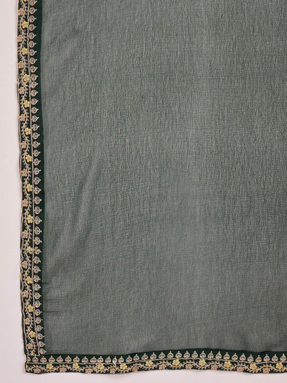 Women Ethnic Motif Embroidered Sequinned Kurta With Trousers & Dupatta