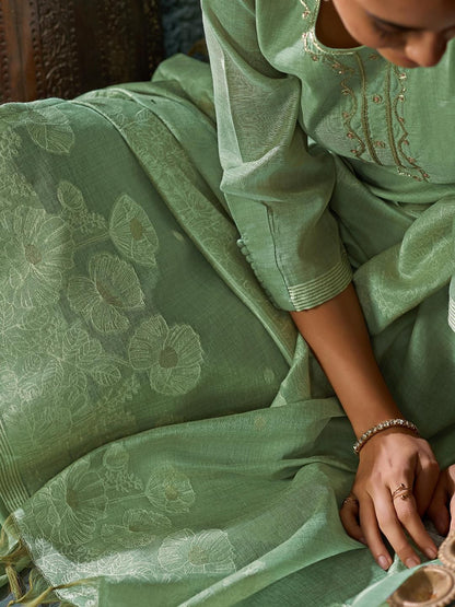 Dhiyona KL Women Handwork Embroidered Regular Kurta with Palazzos And Dupatta