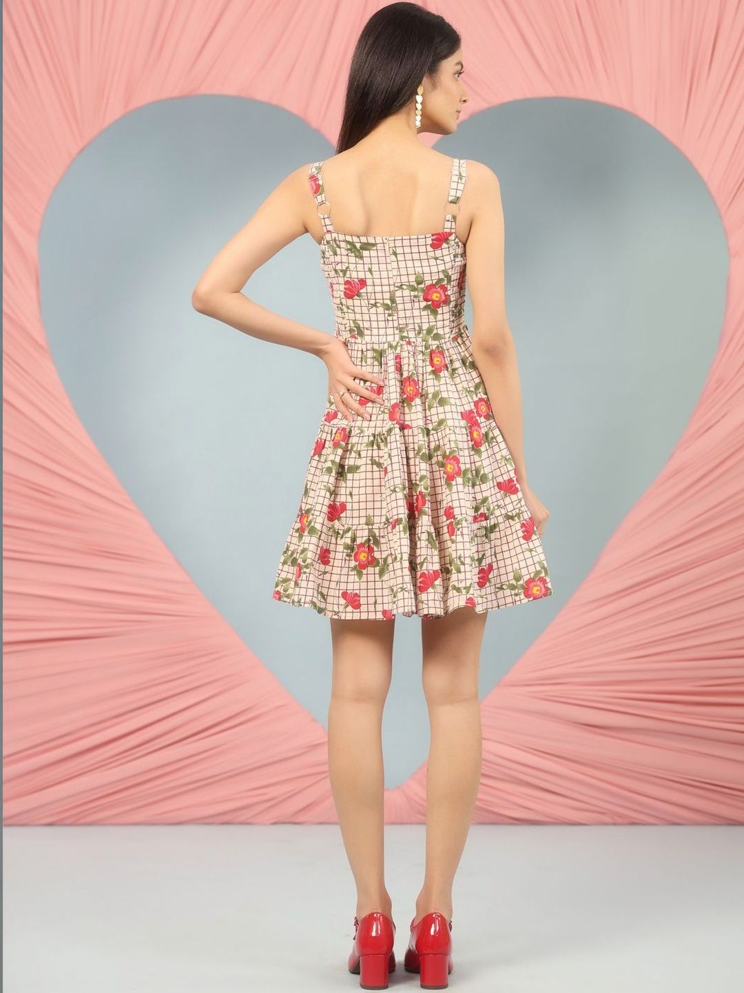 Dhiyona AY Women's Floral Print Fit & Flare Mini Dress