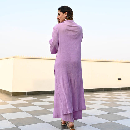 Lavender Crushed Cotton Coord Set