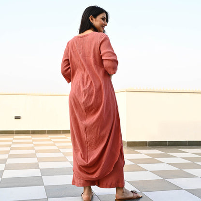 Bunai Rust Crushed Cotton Coord Set