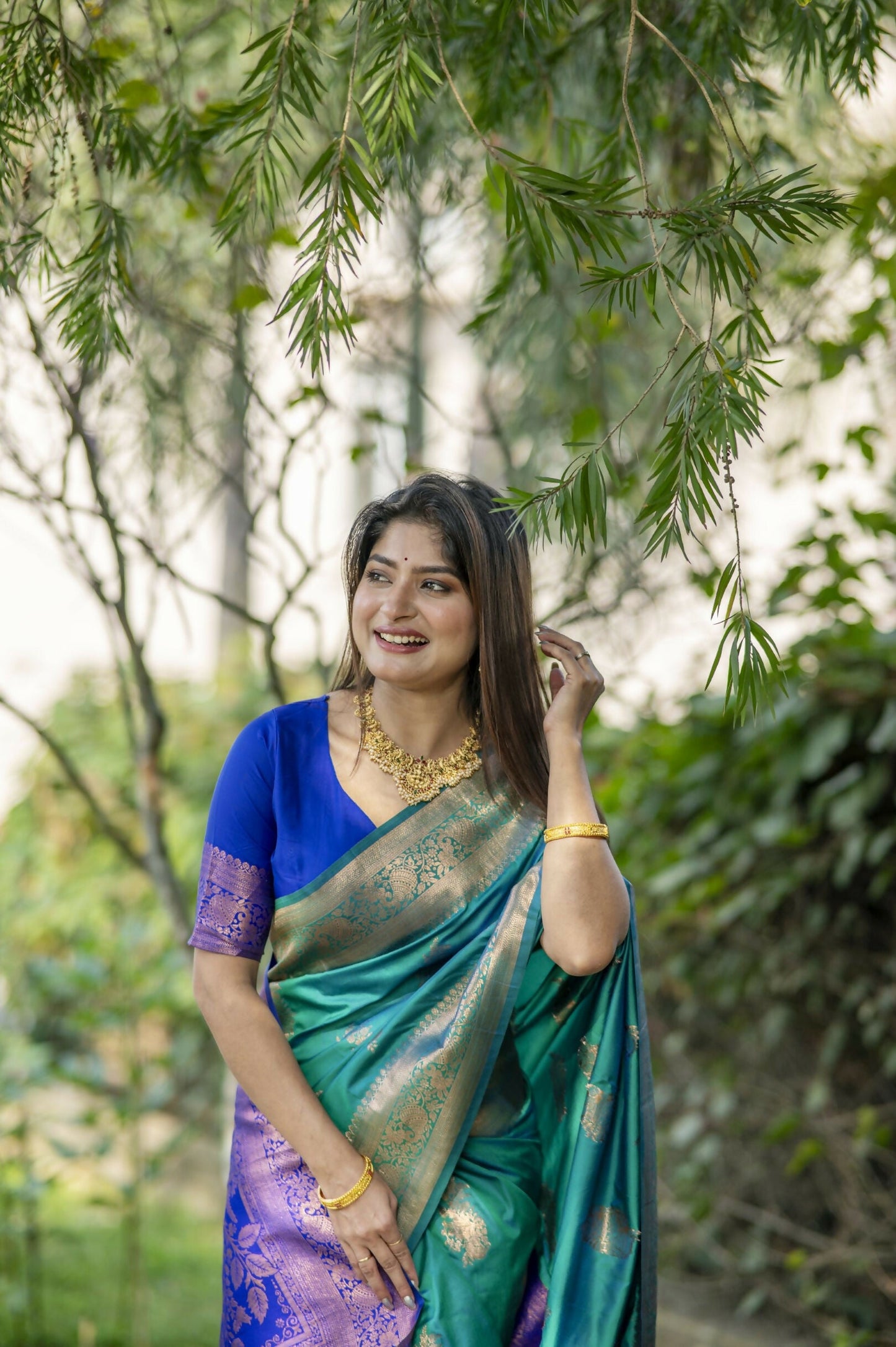 Women Krishna Rama Saree With Unstiched Blouse