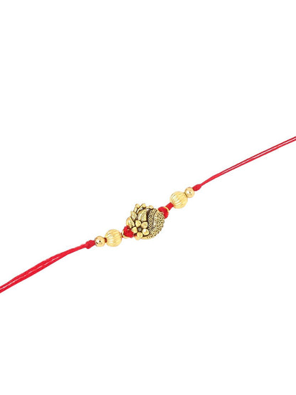 Dhiyona Set Of 3 Thread Rakhis With Roli Chawal Chandan & Mishri