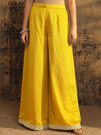Dhiyona LL Women Ethnic Motifs Embroidered Regular Thread Work Kurta with Palazzos & With Dupatta