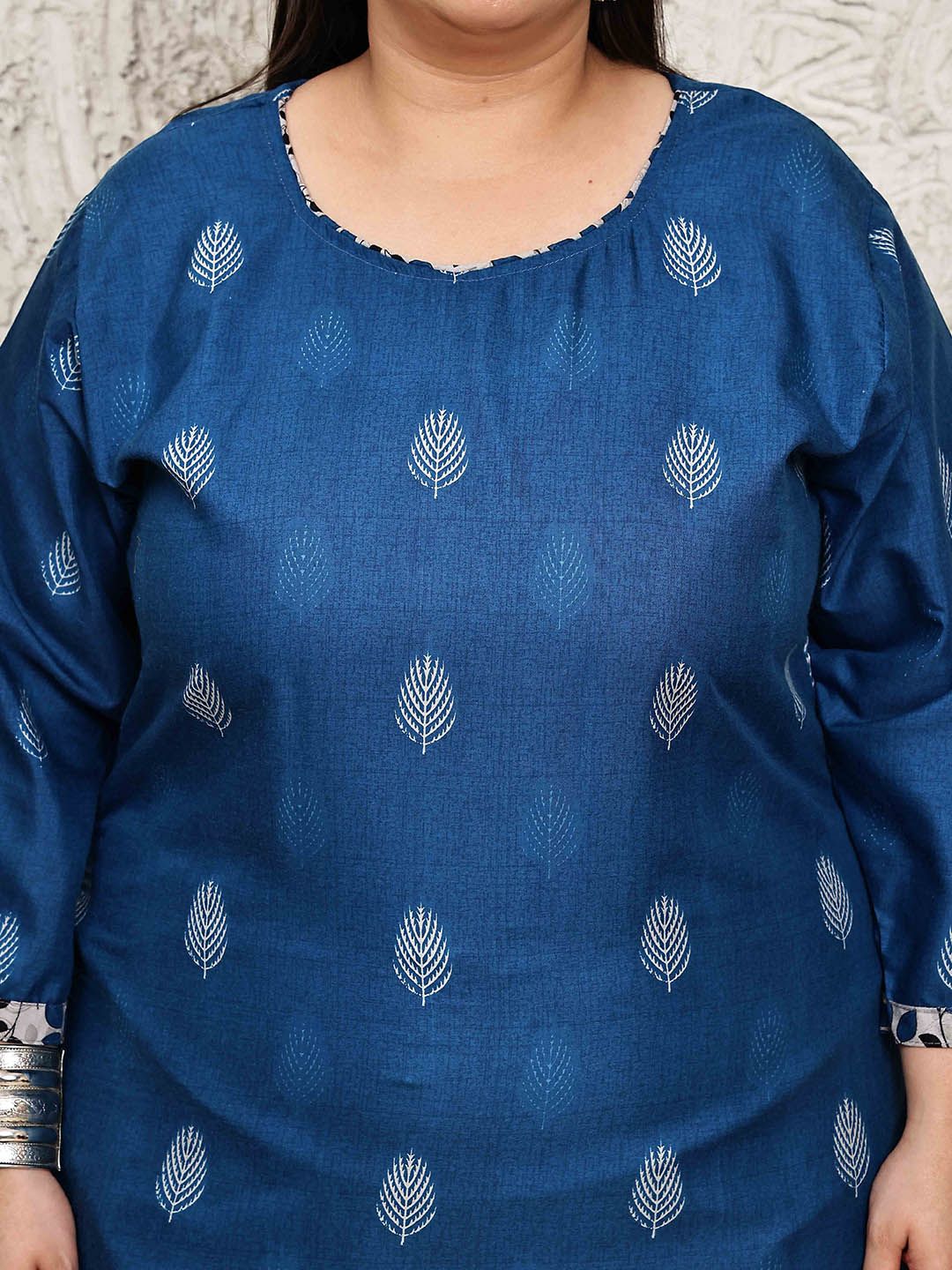Dhiyona KL Women Plus Size Floral Printed Regular Kurta with Salwar & Dupatta