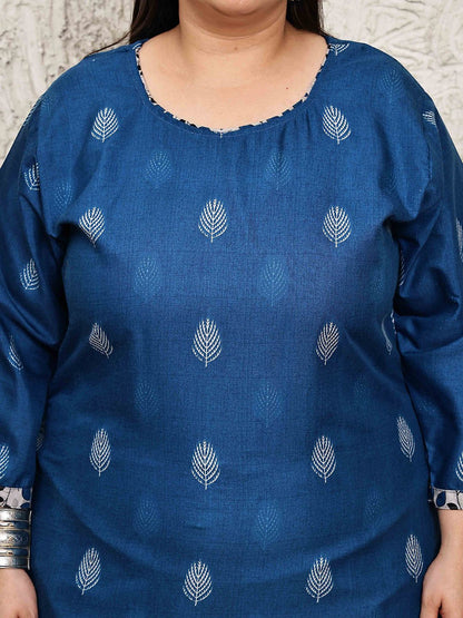 Dhiyona KL Women Plus Size Floral Printed Regular Kurta with Salwar & Dupatta