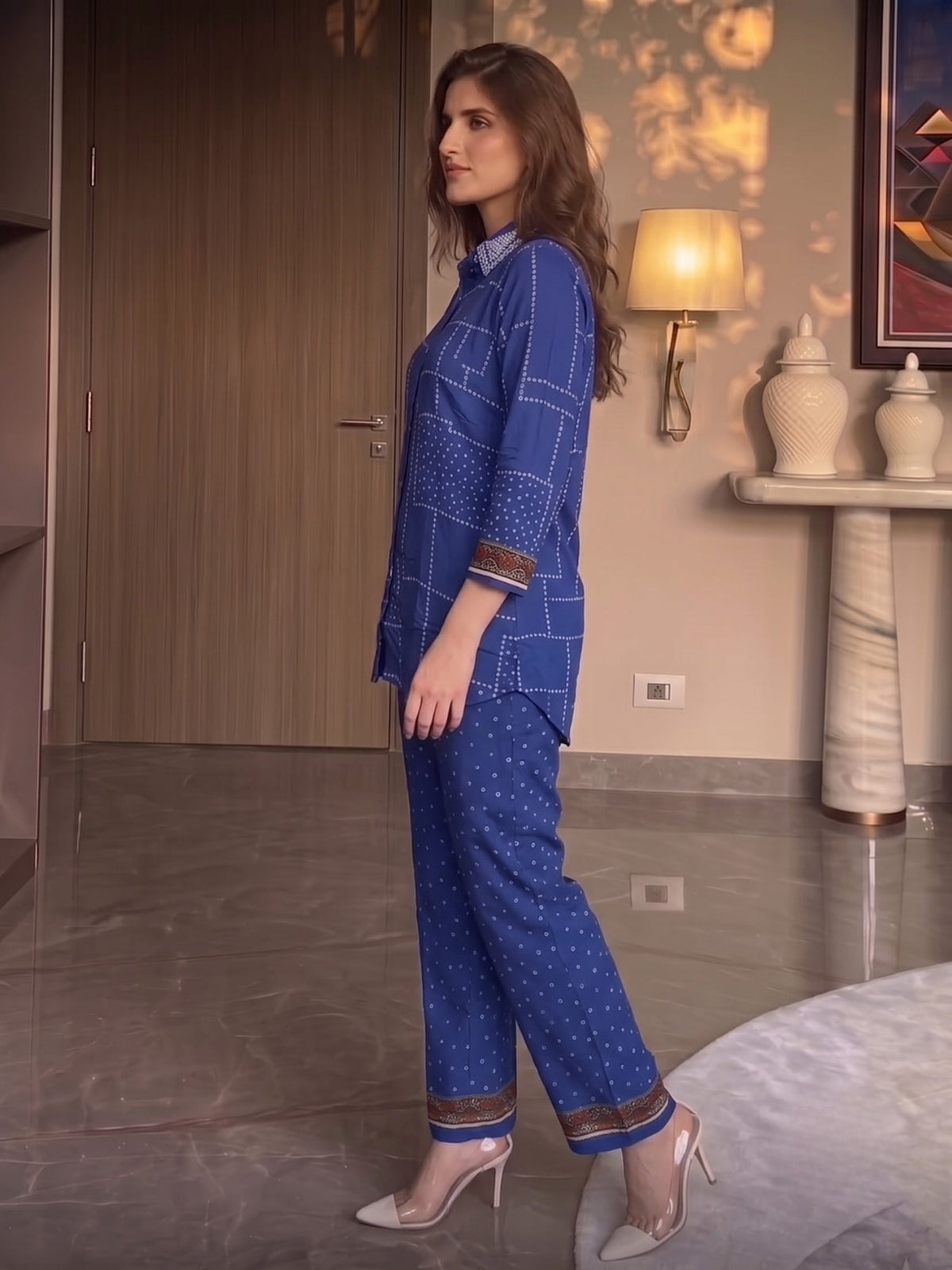 Jharna Cobalt Printed Co-Ord Set