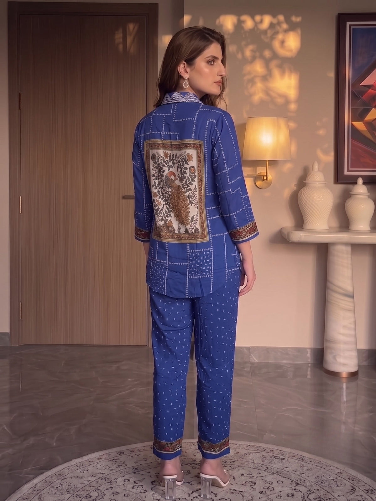Jharna Cobalt Printed Co-Ord Set