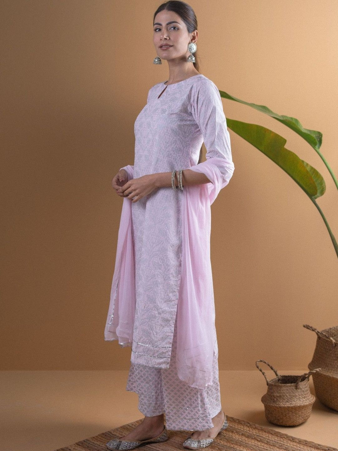 Women Ethnic Motifs Printed Regular Kurta with Palazzos & With Dupatta