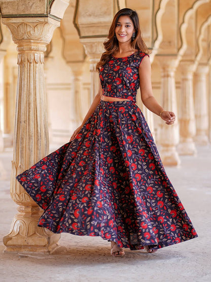 Floral Printed Ready to Wear Lehenga & Blouse With Dupatta