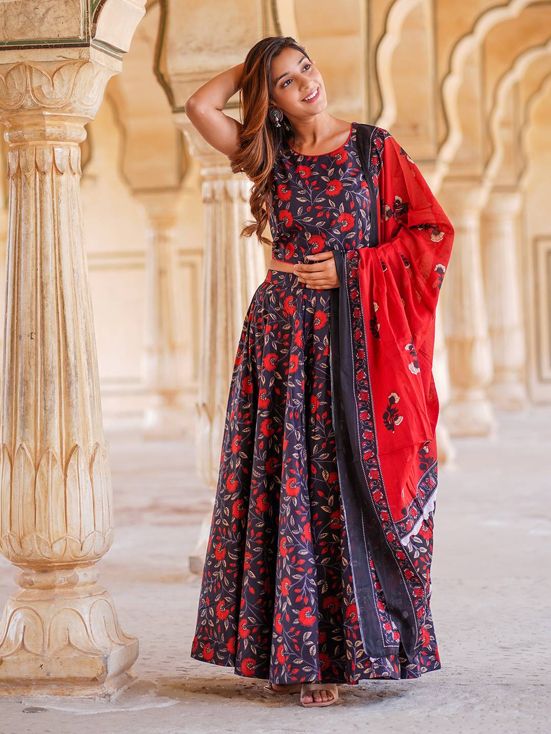 Floral Printed Ready to Wear Lehenga & Blouse With Dupatta