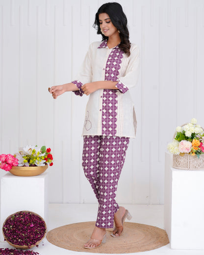 Vibha Raisin Printed Co-ord Set