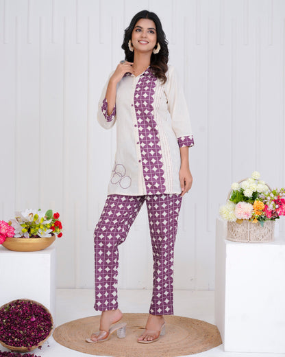 Vibha Raisin Printed Co-ord Set