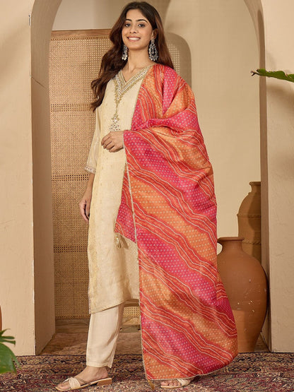 Embroidered Round Neck Kurta & Trousers Kurta Sets