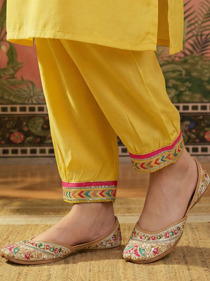 Women Solid Embroidery with Sequinned Work Kurta Afagani Salwar with Dupatta