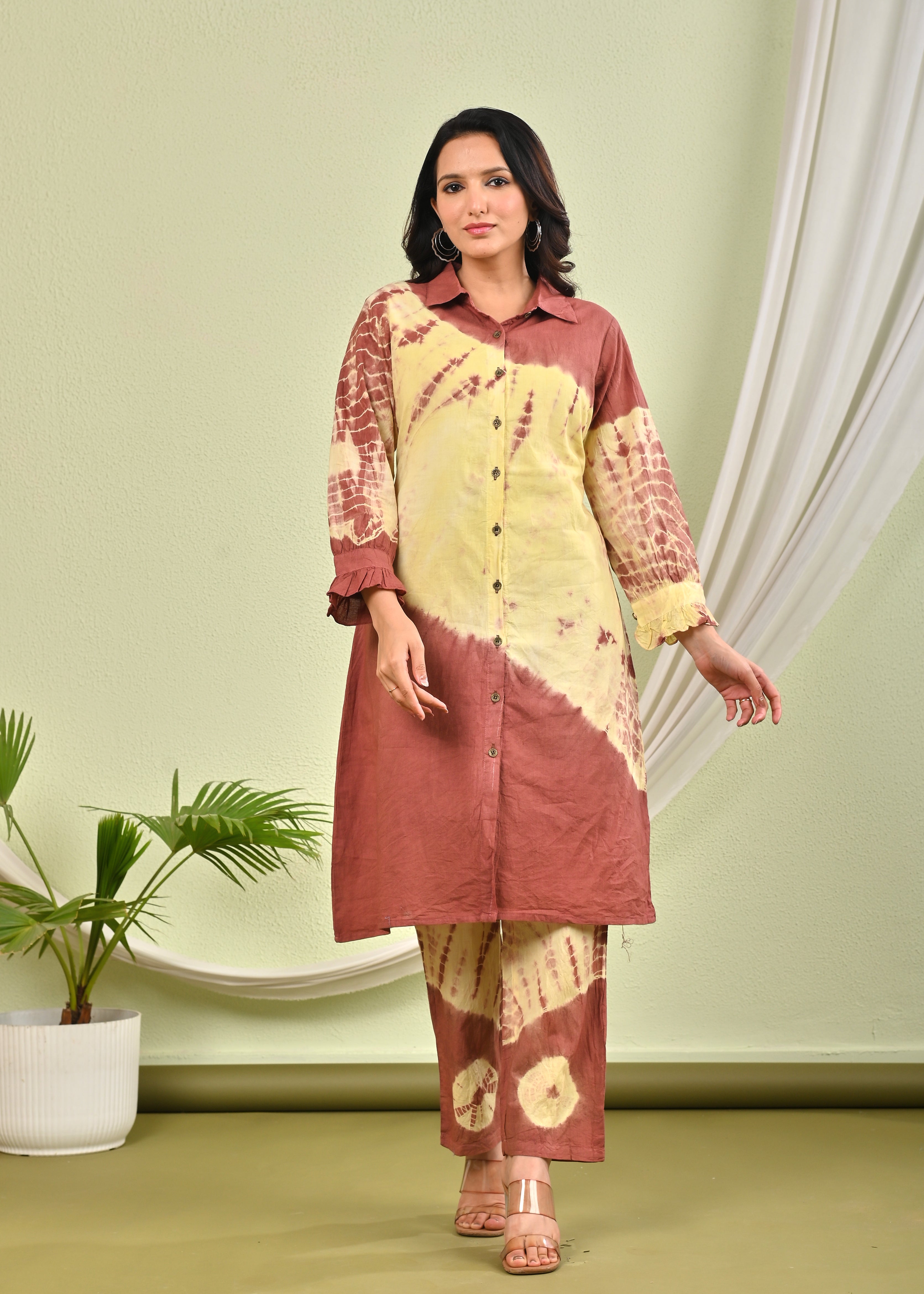 SANA CHOCO SHIBORI COTTON CO-ORD SET