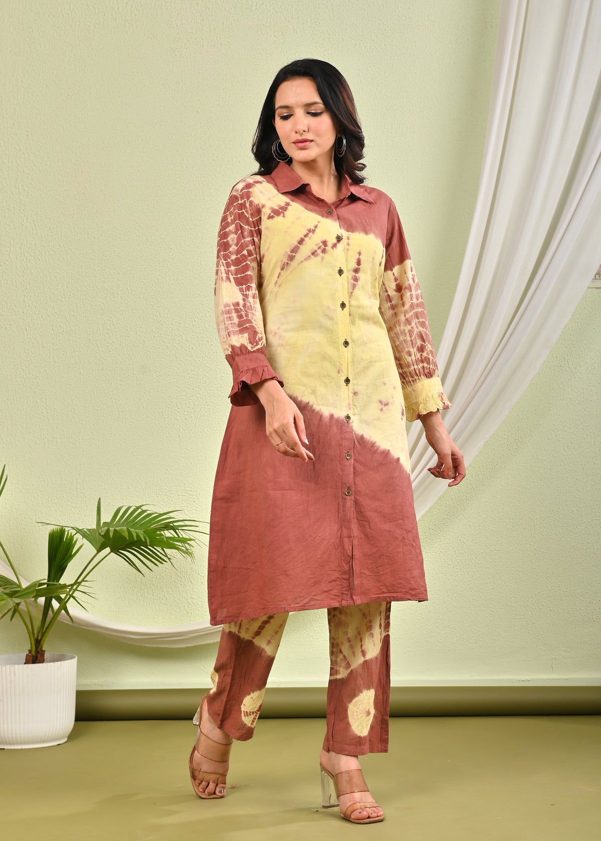SANA CHOCO SHIBORI COTTON CO-ORD SET