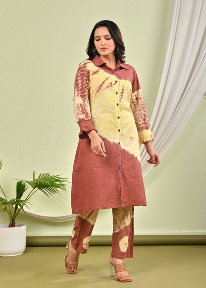SANA CHOCO SHIBORI COTTON CO-ORD SET