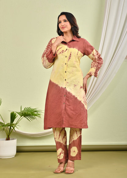 SANA CHOCO SHIBORI COTTON CO-ORD SET
