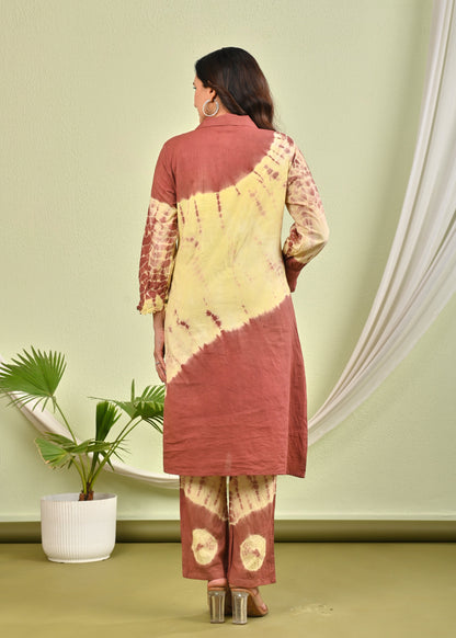 SANA CHOCO SHIBORI COTTON CO-ORD SET