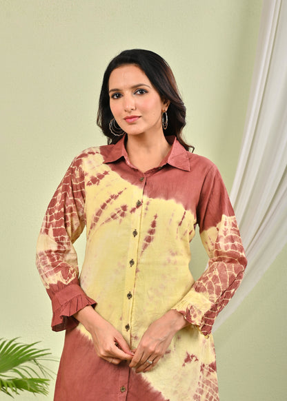 SANA CHOCO SHIBORI COTTON CO-ORD SET