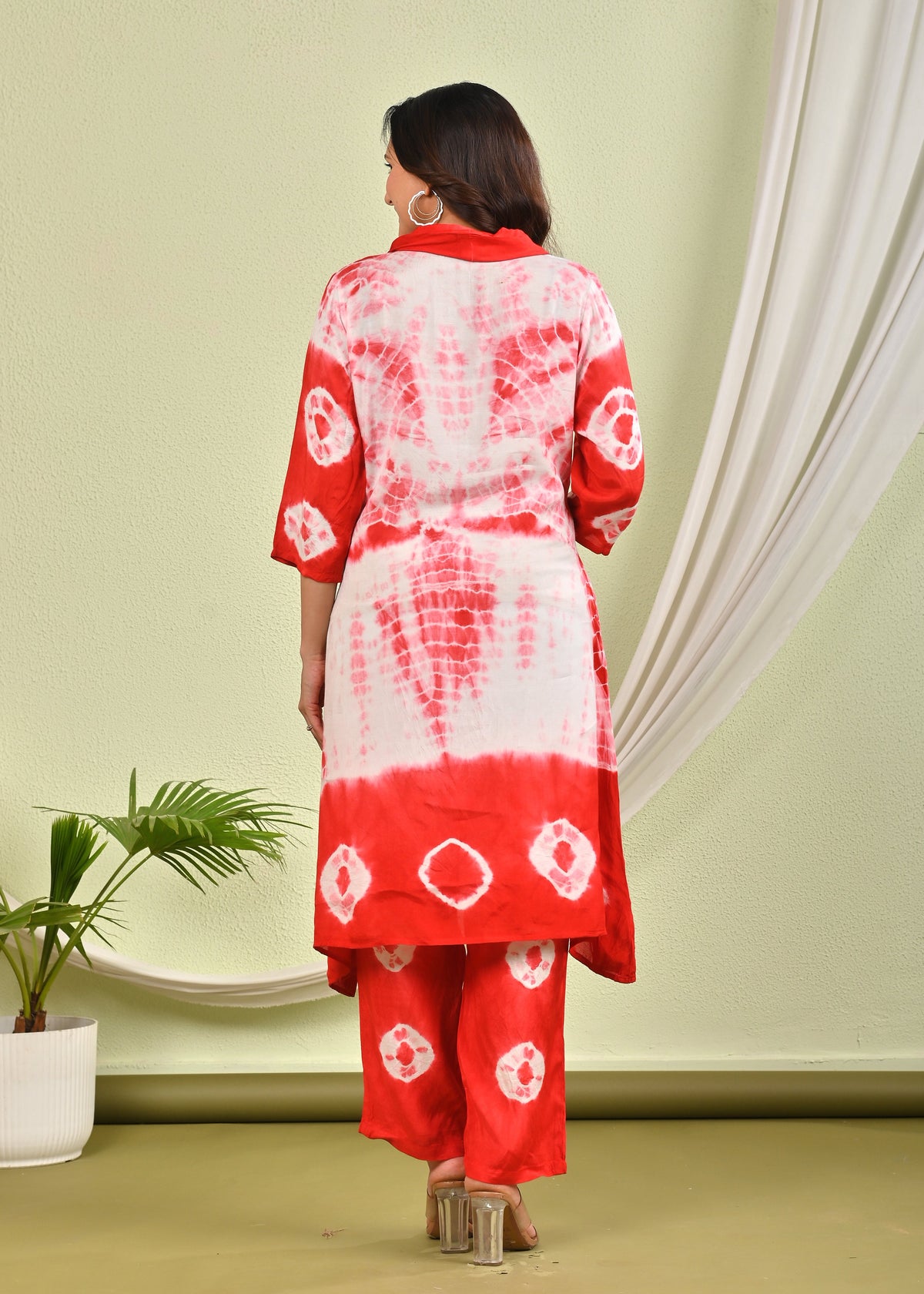 SANA CRIMSON SHIBORI COTTON CO-ORD SET