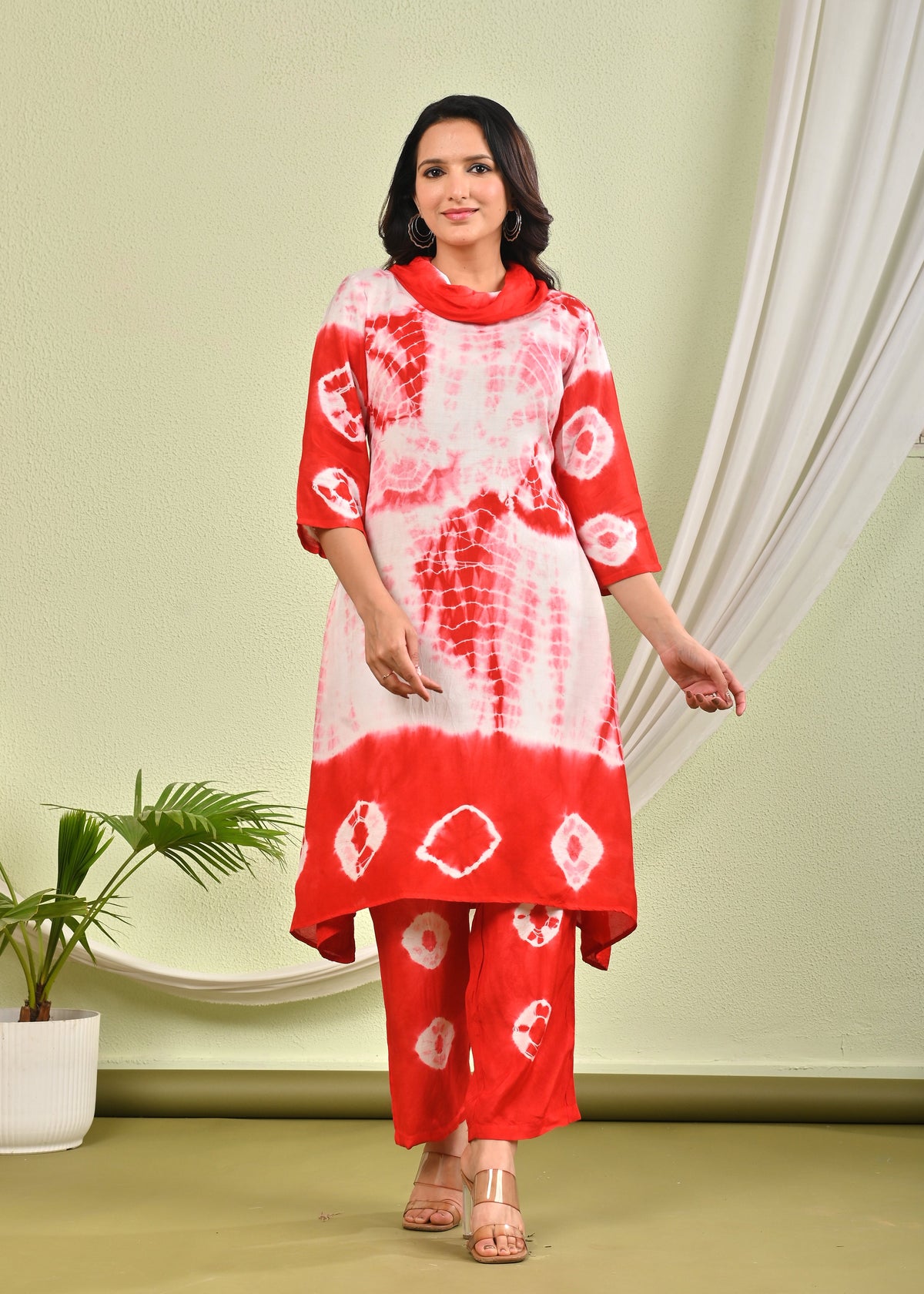SANA CRIMSON SHIBORI COTTON CO-ORD SET