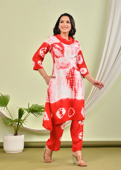 SANA CRIMSON SHIBORI COTTON CO-ORD SET