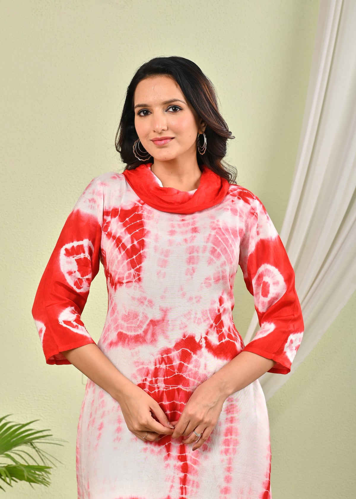 SANA CRIMSON SHIBORI COTTON CO-ORD SET