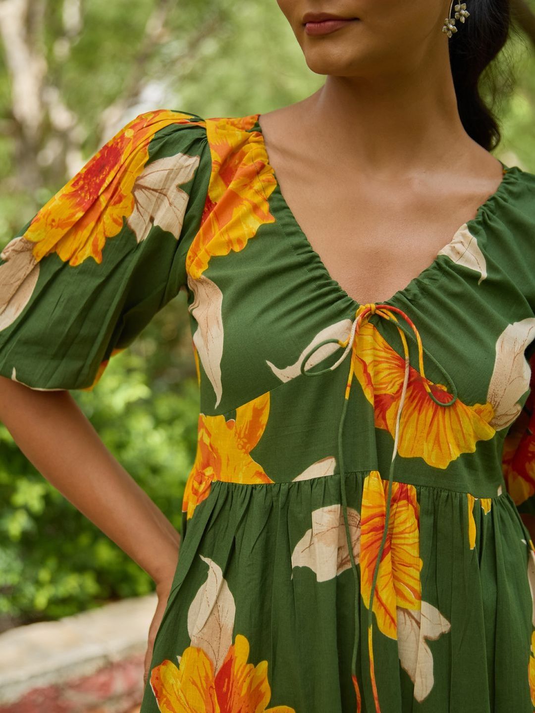 Dhiyona AY Women's Floral Printed Tiered Dress