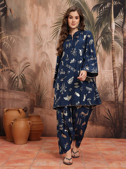 Tribal Printed Regular Kurta with Dhoti Pants