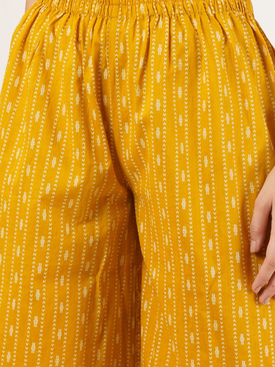 Women Floral Printed Empire Pure Cotton Kurta with Palazzos