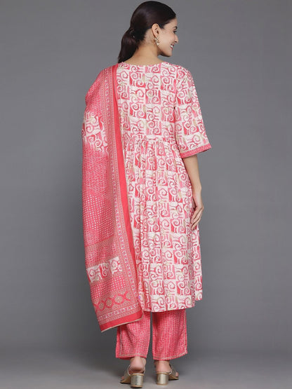 Women Printed Empire Kurta with Trousers & With Dupatta